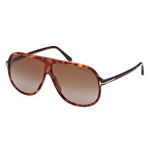 Tom Ford Sunglasses Aviator Full Rim, Light Havana Frame and Brown Gradient